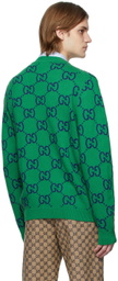 Gucci Green Knit GG Cardigan