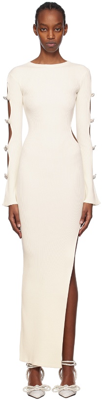 Photo: MACH & MACH White Crystal-Cut Maxi Dress