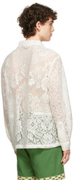 Bode Off-White Quaker Lace Long Sleeve Shirt