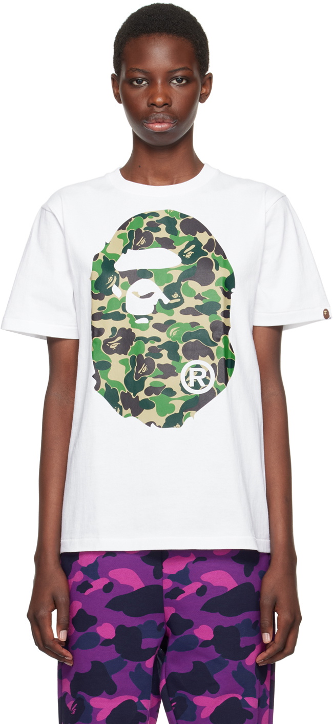 BAPE White ABC Camo Big Ape Head T-Shirt A Bathing Ape