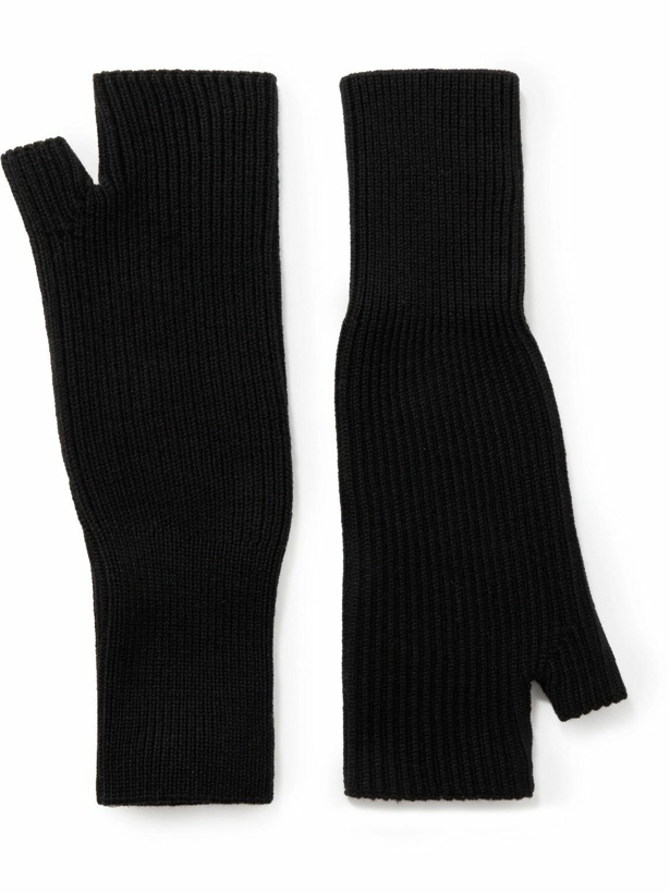 Photo: Applied Art Forms - UU5-2 Ribbed Merino Wool Fingerless Gloves