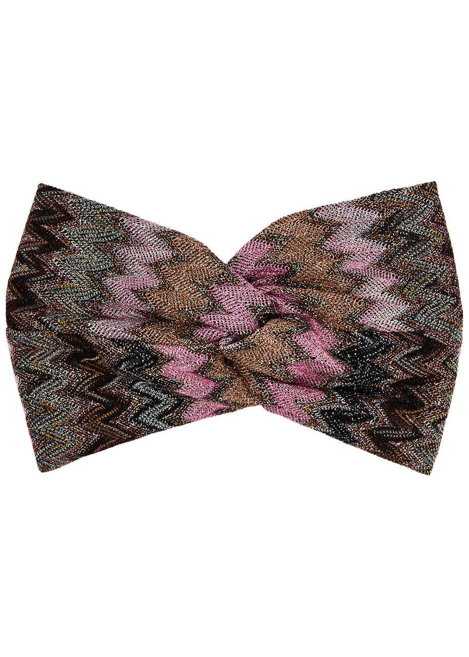 Missoni Zig-zag Intarsia Knitted Headband - Brown - One Size 