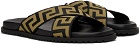 Versace Black & Gold Greca Sandals
