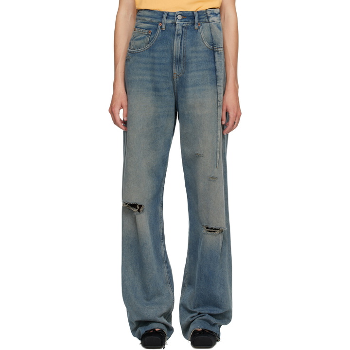 Photo: MM6 Maison Margiela Blue Aged Denim Jeans