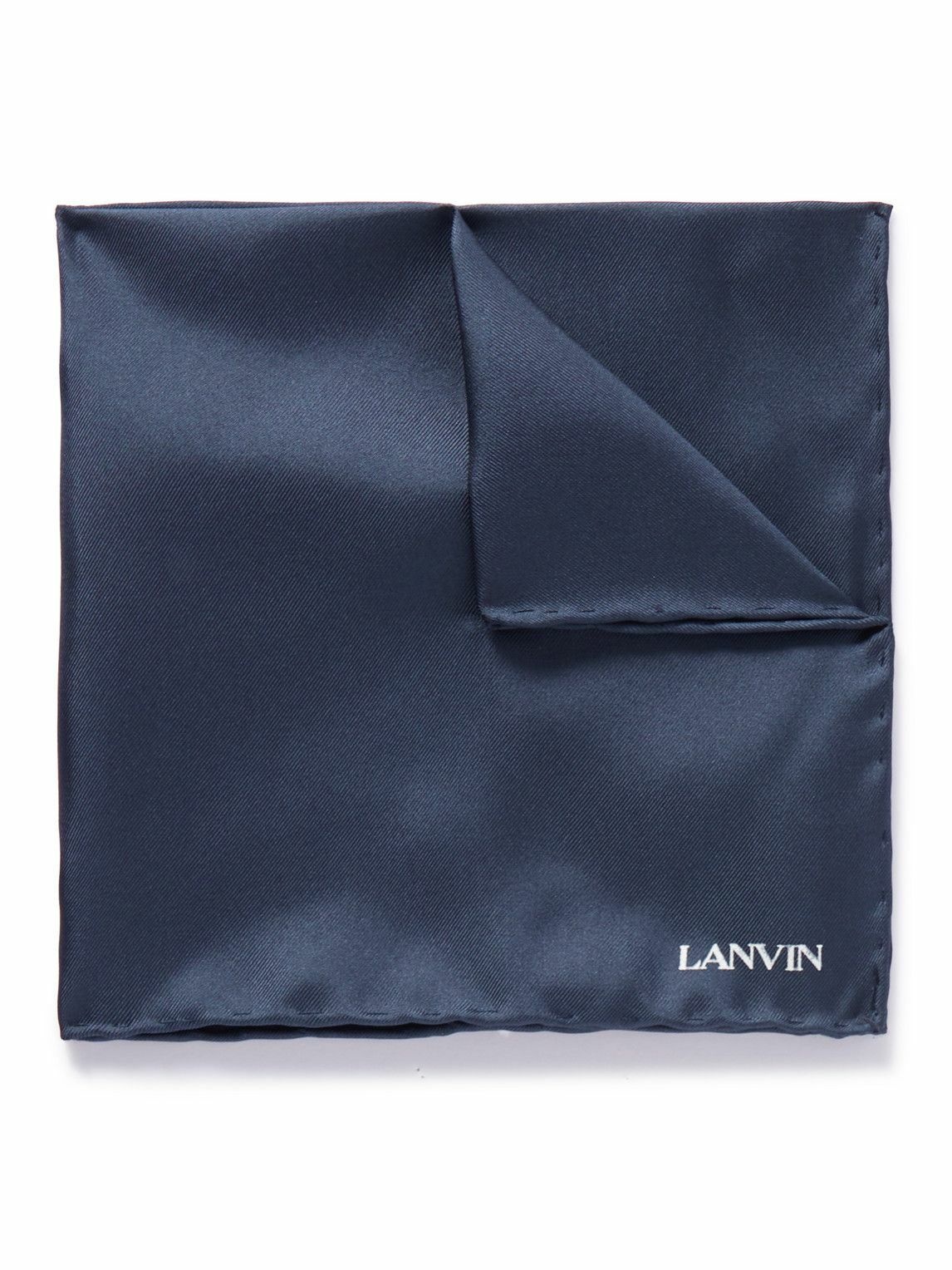 Photo: Lanvin - Logo-Embroidered Silk-Twill Pocket Square
