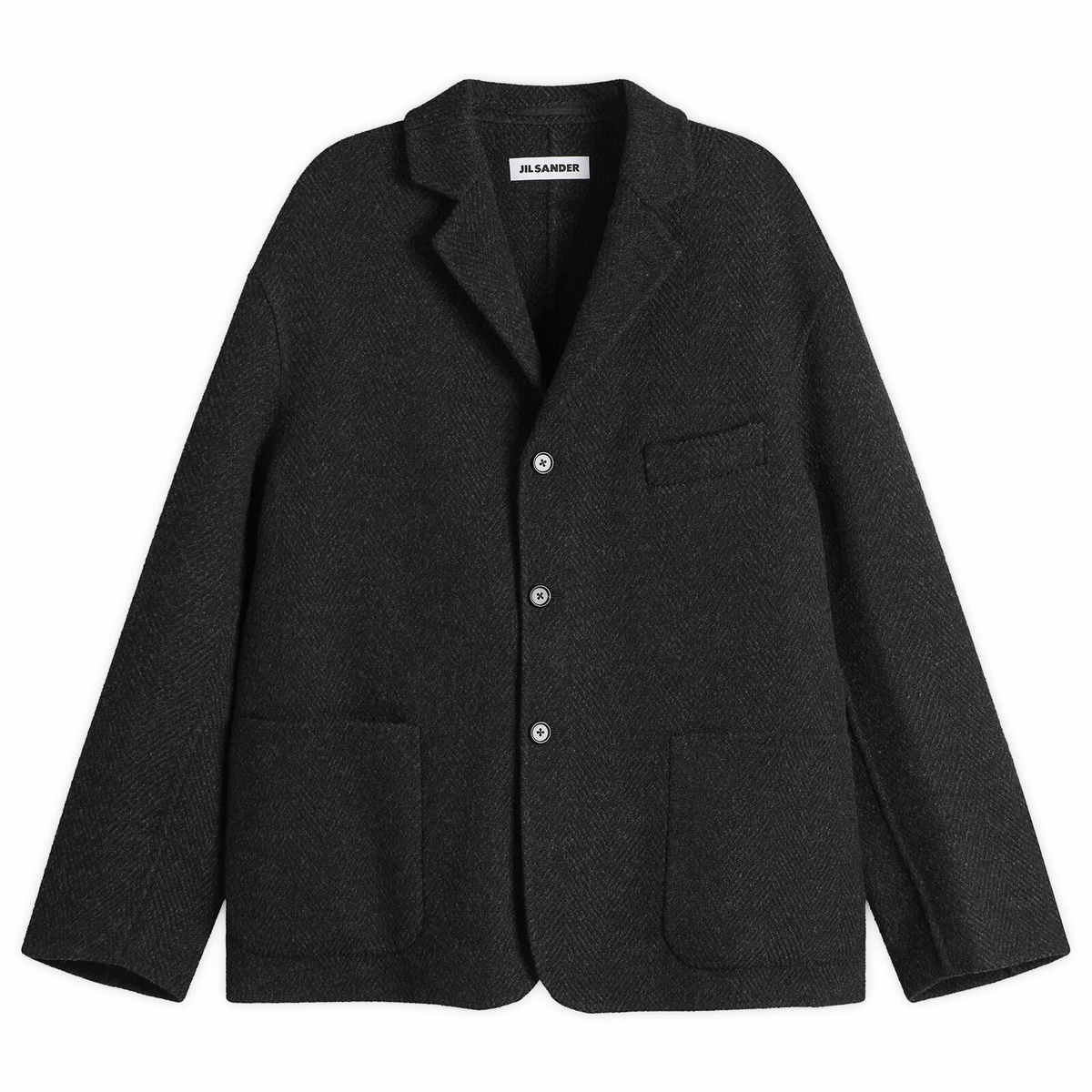 Jil Sander Men's Wool Double Faced Workwear Jacket in Magnet