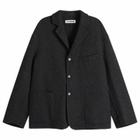 Jil Sander Men's Wool Double Faced Workwear Jacket in Magnet