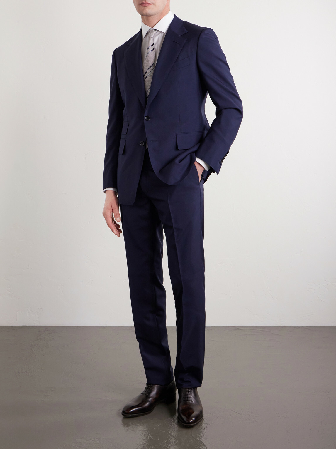 Brioni - Cutaway-Collar Cotton-Poplin Shirt - White