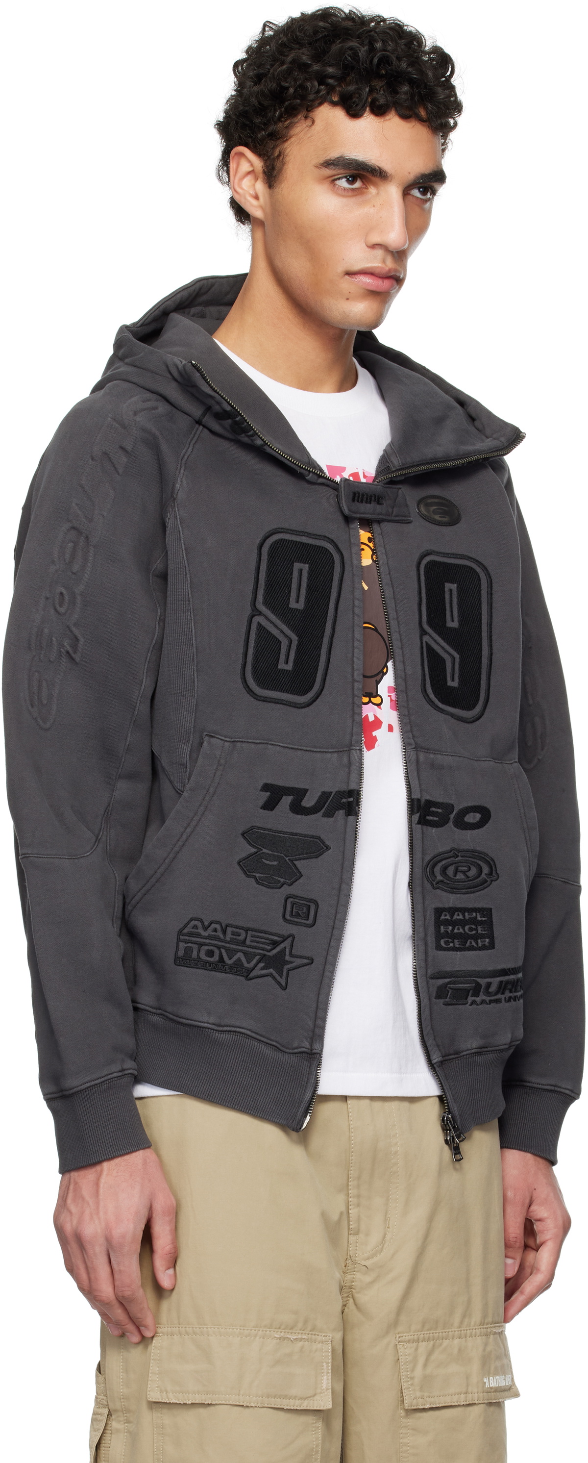 AAPE by A Bathing Ape Black AAPE Main Zip-Up Hoodie AAPE by A