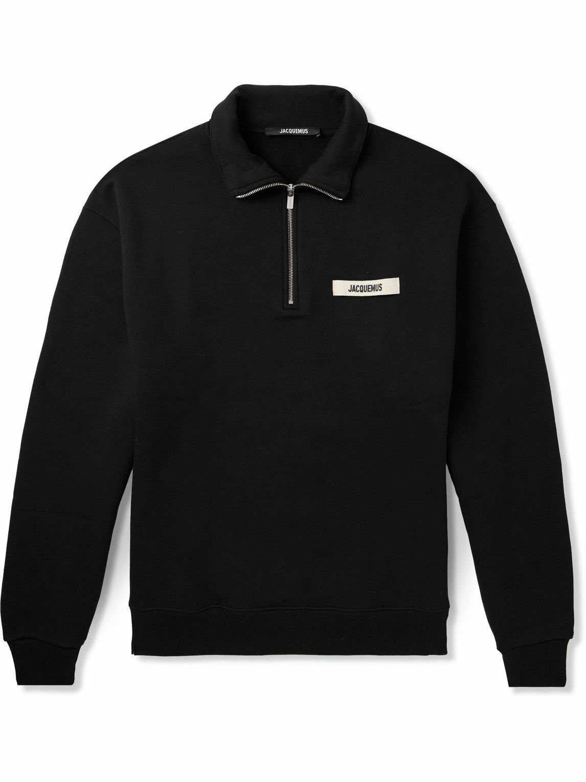 Jacquemus - Logo-Appliquéd Cotton-Jersey Half-Zip Sweatshirt