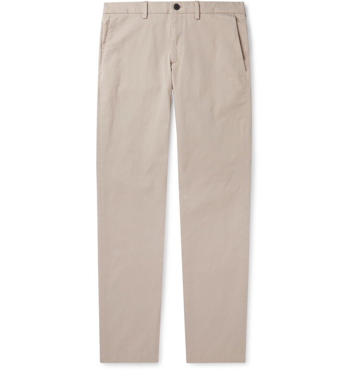 Photo: Theory - Zaine Slim-Fit Cotton-Blend Twill Trousers - Neutrals