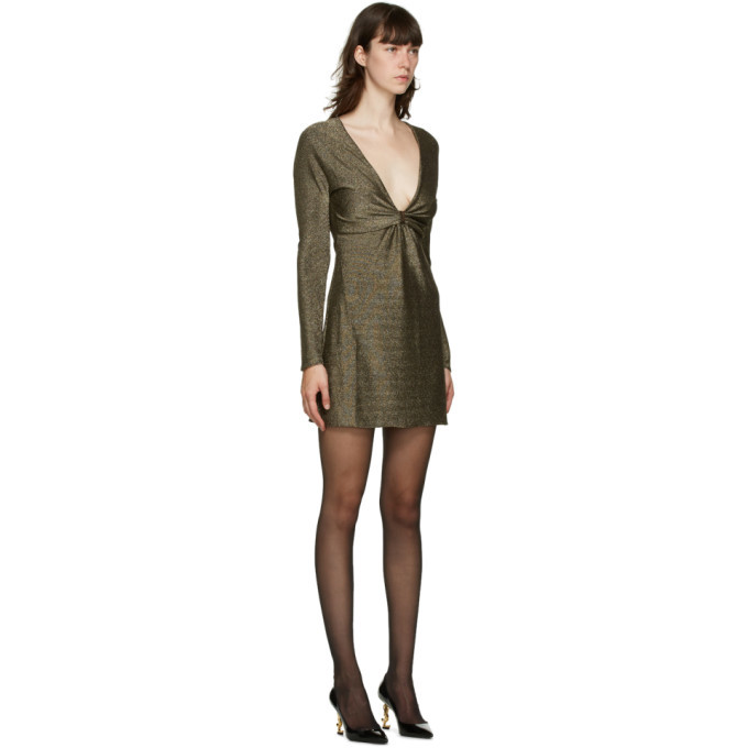 gold lurex mini dress Self-portrait Lurex Peplum Mini Dress main image 0