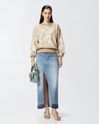 Pinko Bandana Print Crew Neck Sweatshirt Mult. Beige/White