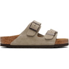 Birkenstock Taupe Regular Arizona Soft Footbed Suede Leather Sandals