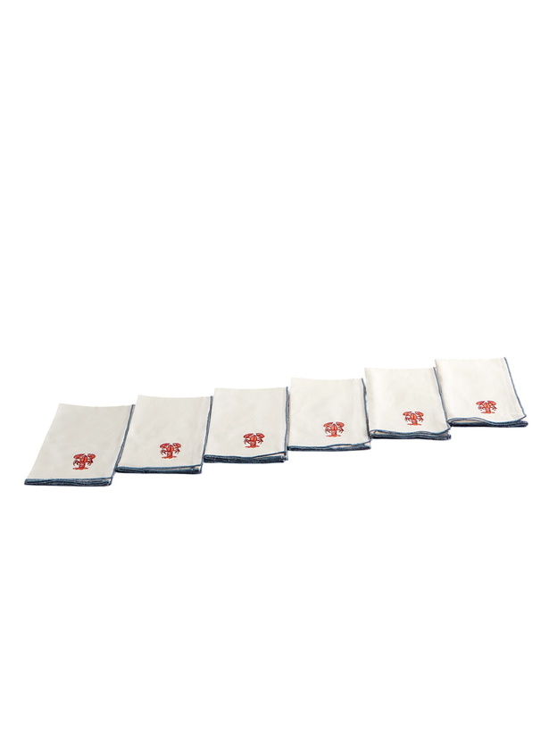 Photo: The Conran Shop - Vedura Set of Six Embroidered Cotton and Linen-Blend Napkins