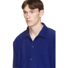 Homme Plisse Issey Miyake Blue Pleat Polo