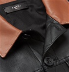 AMIRI - Contrast-Detailed Leather Trucker Jacket - Black