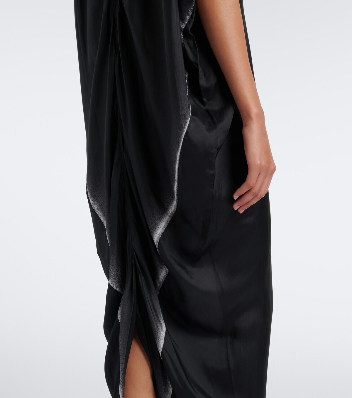 Rick Owens Dagger printed satin maxi dress
