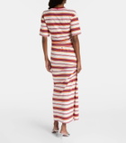 Rabanne Gathered striped cotton-blend T-shirt