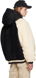 Balmain Black & Off-White Varsity-Style Reversible Jacket