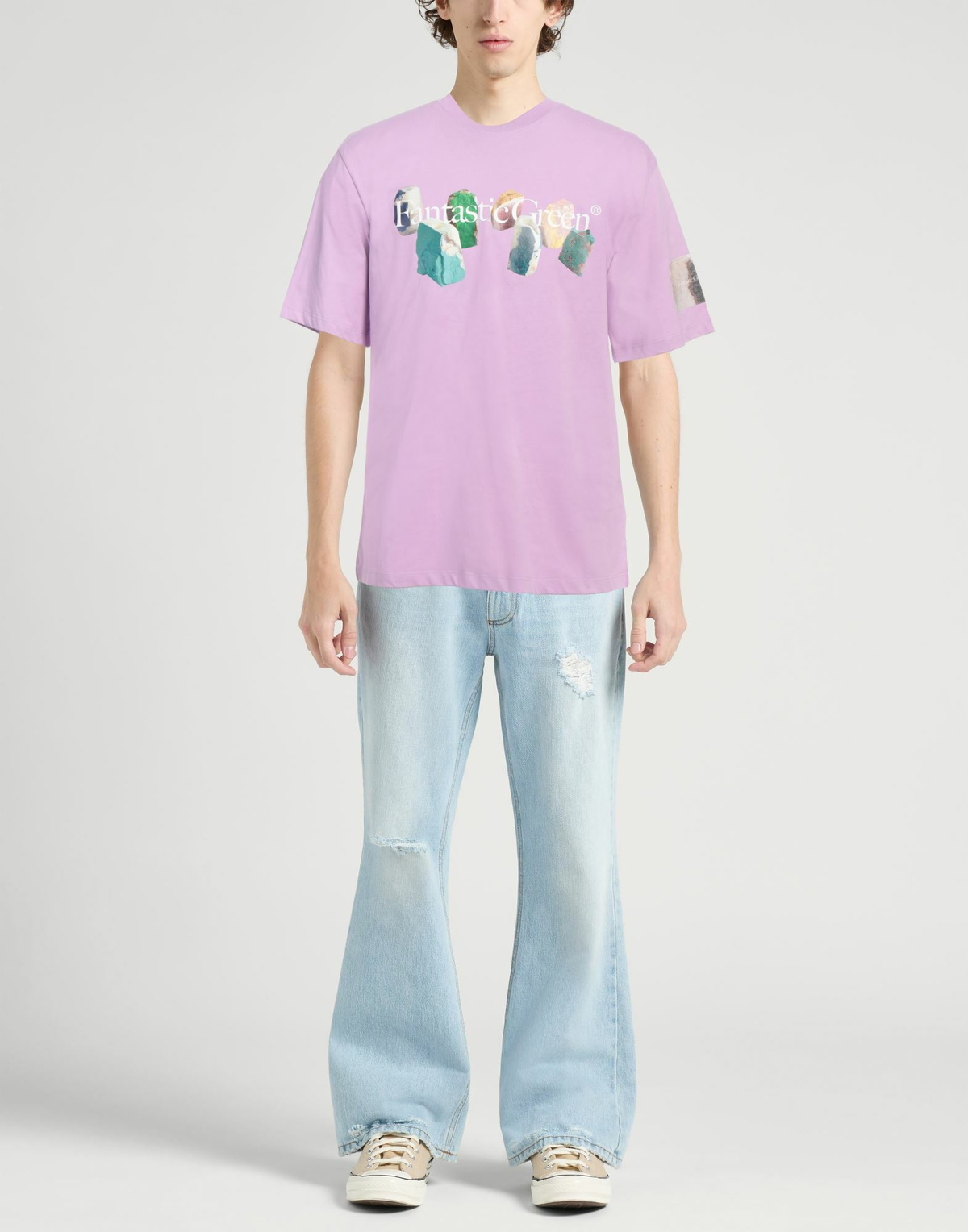 Msgm Mens T-shirt Lilac