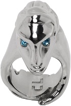 Chopova Lowena Silver Hand Face Ring