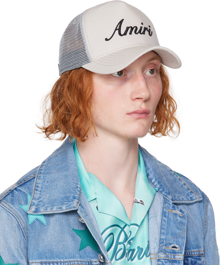AMIRI Gray Script Trucker Cap Amiri AMIRI Gray Script Trucker Cap Amiri