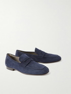 Tod's - Amalfi Suede Penny Loafers - Blue
