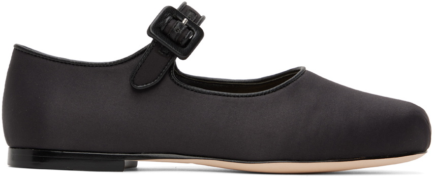 Sandy Liang SSENSE Exclusive Black Mary Jane Pointe Flats Sandy Liang