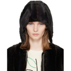 MM6 Maison Margiela Brown Faux Fur Aviator Hat