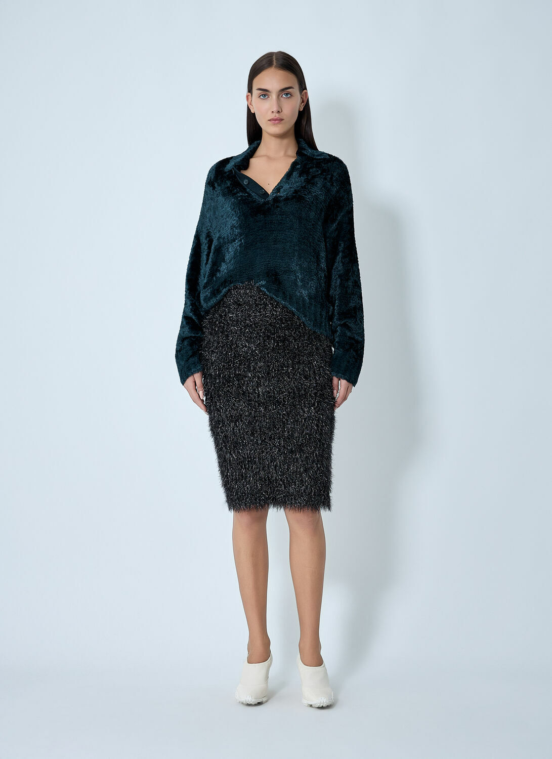 Lacoste Textured Midi Skirt
