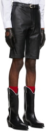 Ernest W. Baker Black Leather Shorts