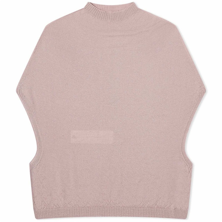 Photo: Rick Owens Women's Cropped Crater Knit Top in Pink