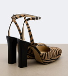 Fendi Tiger-print calf hair platform pumps