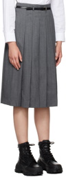 Juun.J Gray Pleated Midi Skirt