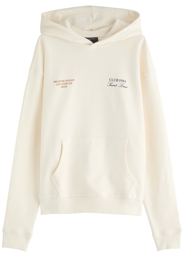 Photo: Club 1984 Melrose Hooded Cotton Sweatshirt Off White
