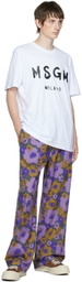 MSGM White Printed T-Shirt