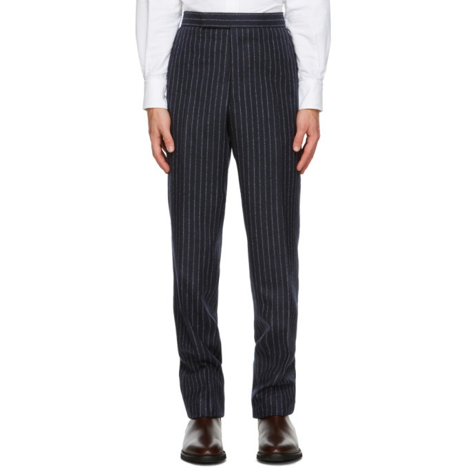 Photo: Thom Browne Navy Stripe Chalk Trousers