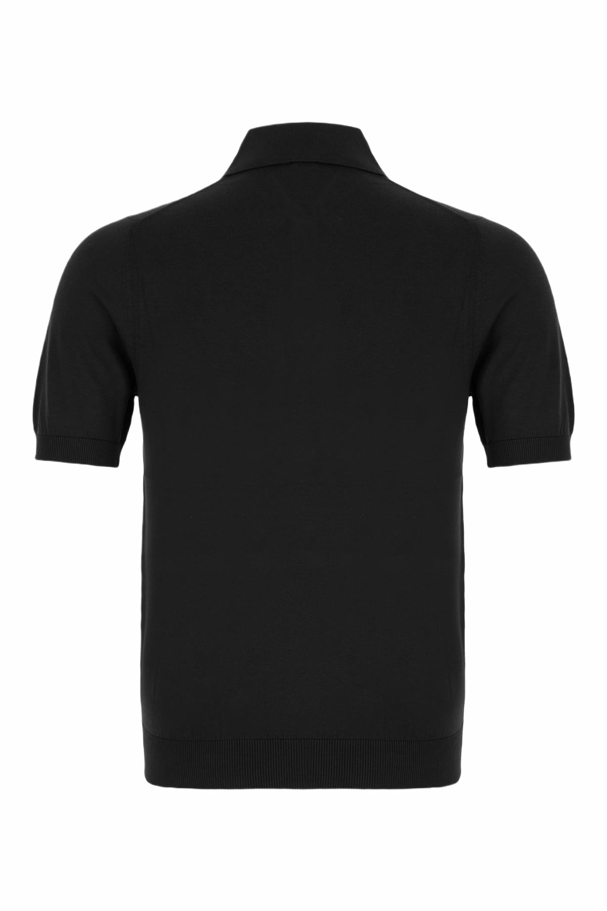 Malo Black Cotton Polo Shirt