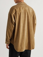 WTAPS - Oversized Logo-Appliquéd Cotton-Corduroy Shirt - Brown