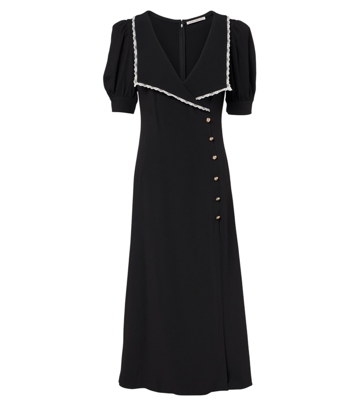 Photo: Alessandra Rich Lace-trimmed cady midi dress