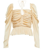 Ulla Johnson Mirelle ruched satin halterneck top