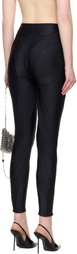 Mugler Black Spiral Leggings
