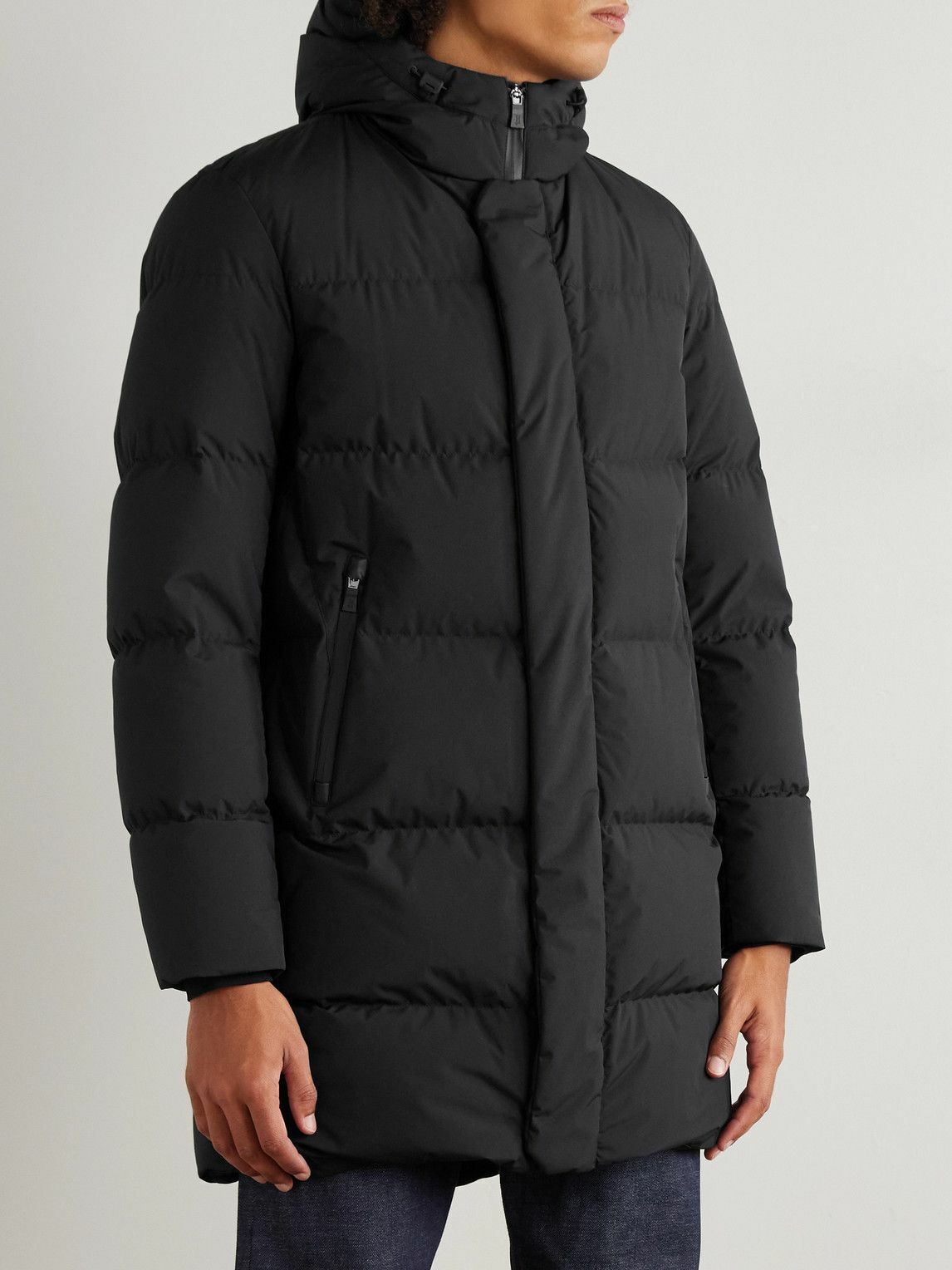 Herno - Slim-Fit Quilted Shell Hooded Down Parka - Black