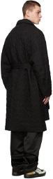 ADER error Black Quilted Belted Coat