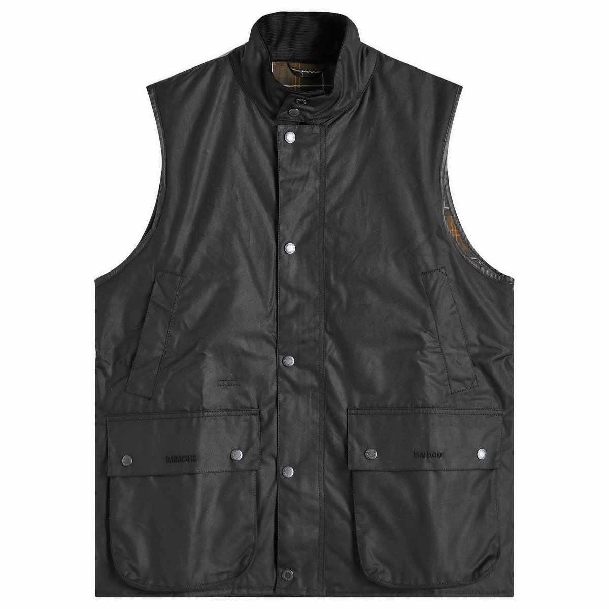 Barbour down filled waxed gilet online