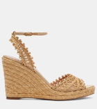 Aquazzura Kahlo 105 raffia espadrille wedges