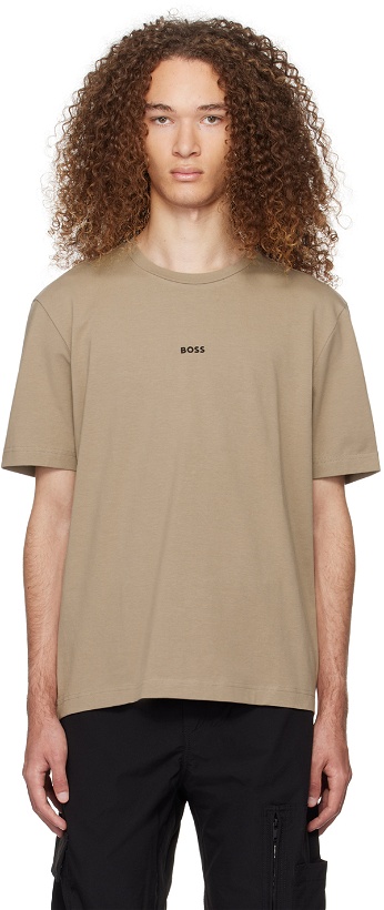 Photo: BOSS Brown Bonded T-Shirt