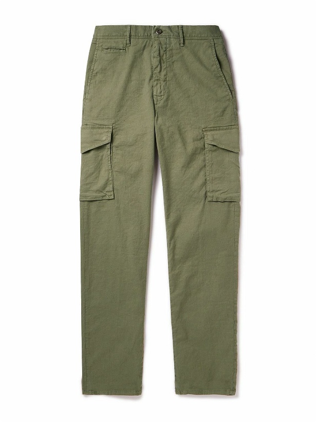 Photo: Incotex - Straight-Leg Linen-Blend Cargo Trousers - Green
