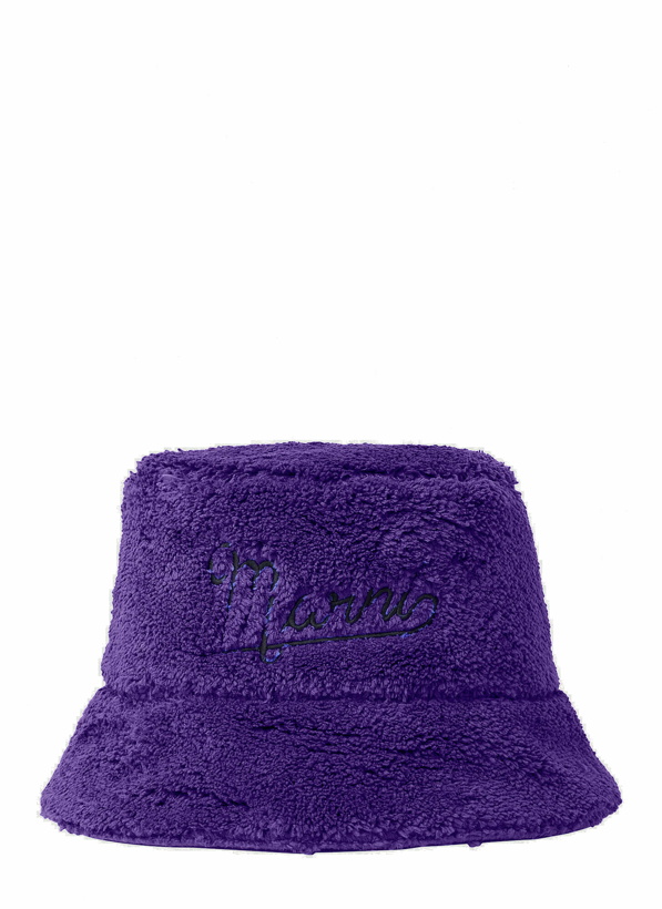 Photo: Marni - Embroidered Logo Hat in Blue